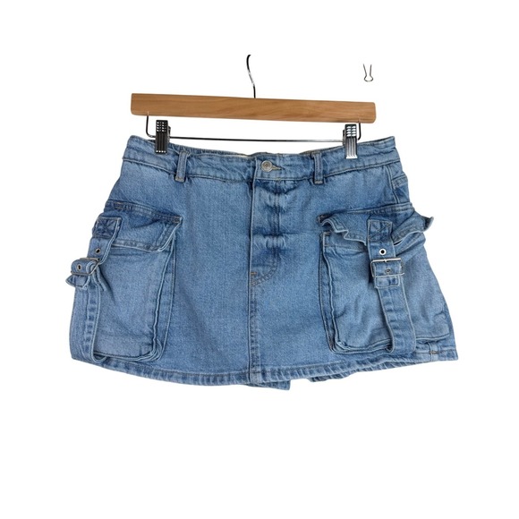 Free People Pants - Free People We the Free Cargo Denim Skort size 31 Blue
